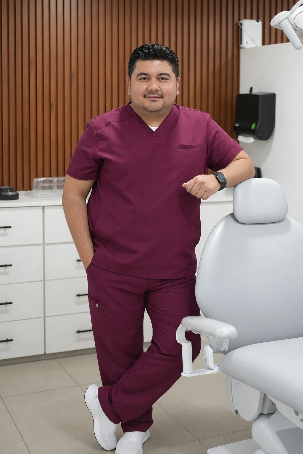 Dr. Manolo Bahena Acosta en su consultorio